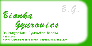 bianka gyurovics business card